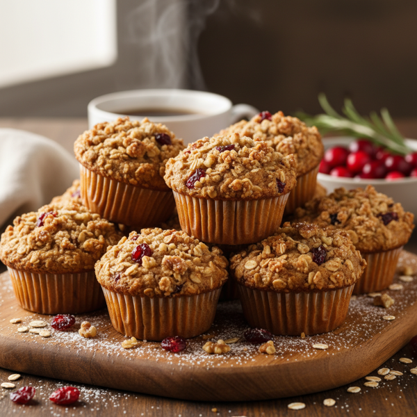 Cranberry Oatmeal Muffins with Crunchy Streusel recipe