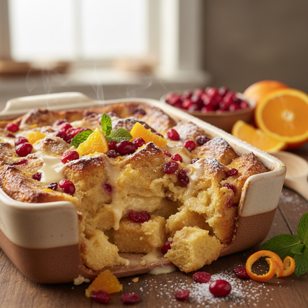 Cranberry Orange Bliss Bread Pudding recipe