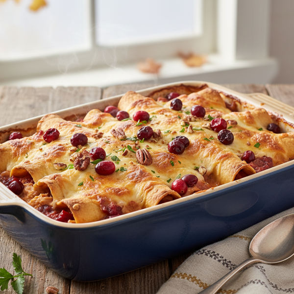 Cranberry Turkey Enchilada Bake recipe