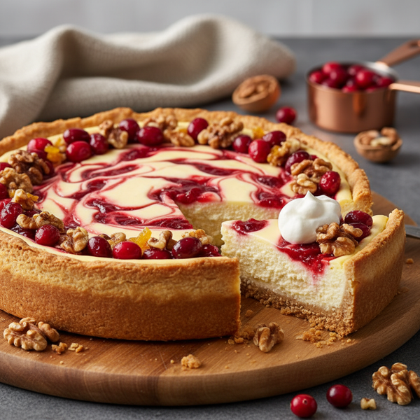Cranberry Walnut Delight Cheesecake Pie recipe