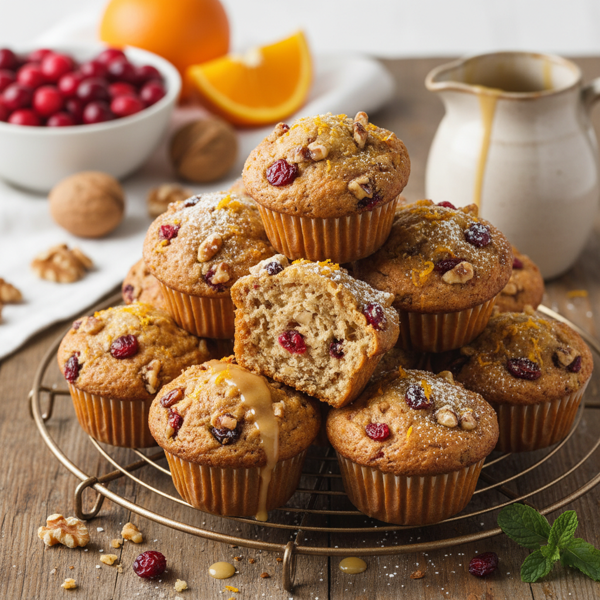 Cranberry Walnut Orange Delight Muffins recipe