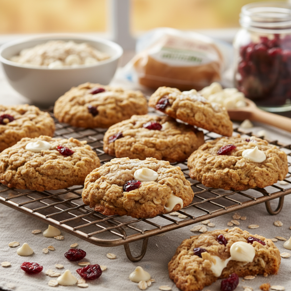Cranberry White Chocolate Oatmeal Cookies recipe