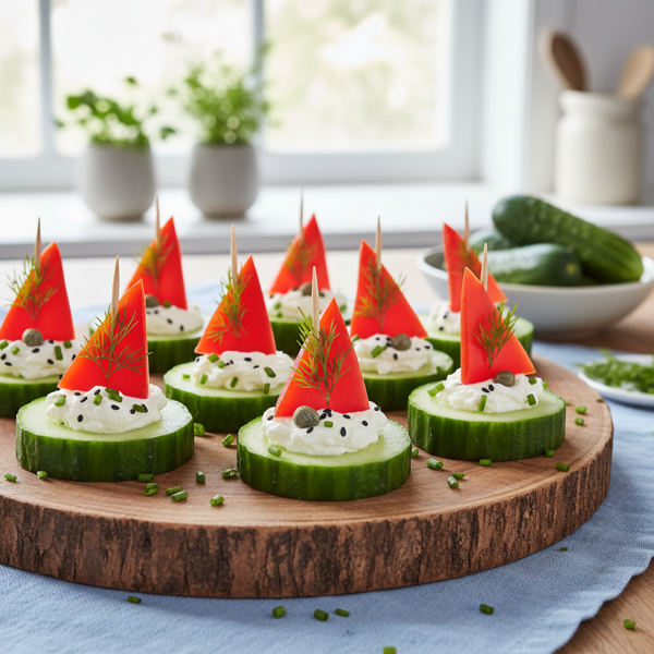 Cream Cheese Cucumber Sailboats recipe
