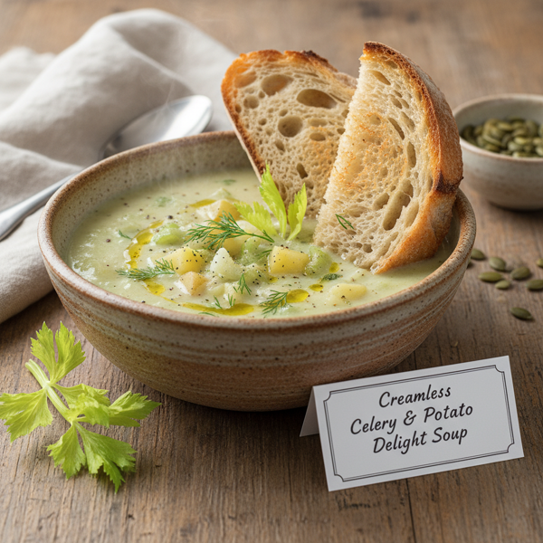 Creamless Celery & Potato Delight Soup recipe