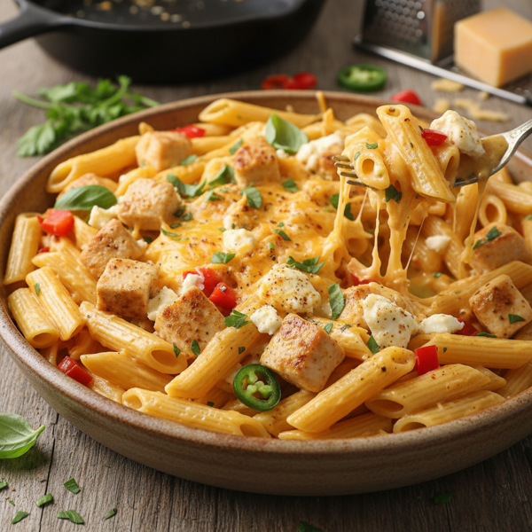 Creamy 3-Cheese Chicken Penne Fiesta recipe