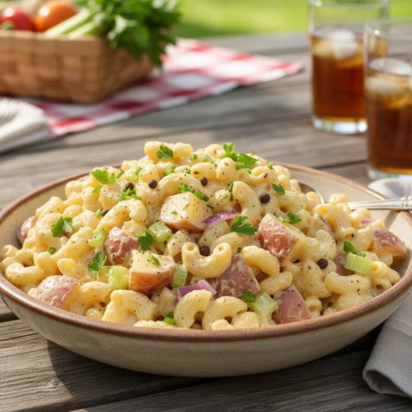 Creamy Allspice Macaroni-Potato Salad recipe