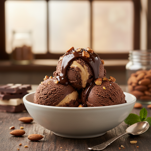 Creamy Almond Chocolate Bliss Ice Cream recipe