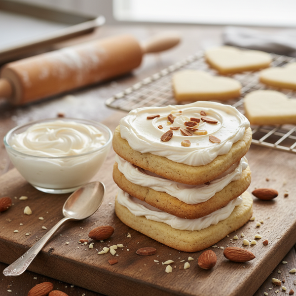 Creamy Almond Frosted Cut-Out Cookies recipe
