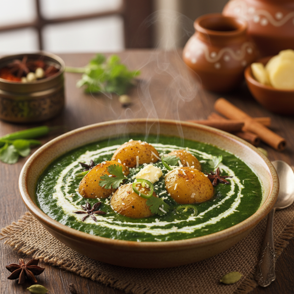 Creamy Aloo Palak Delight recipe