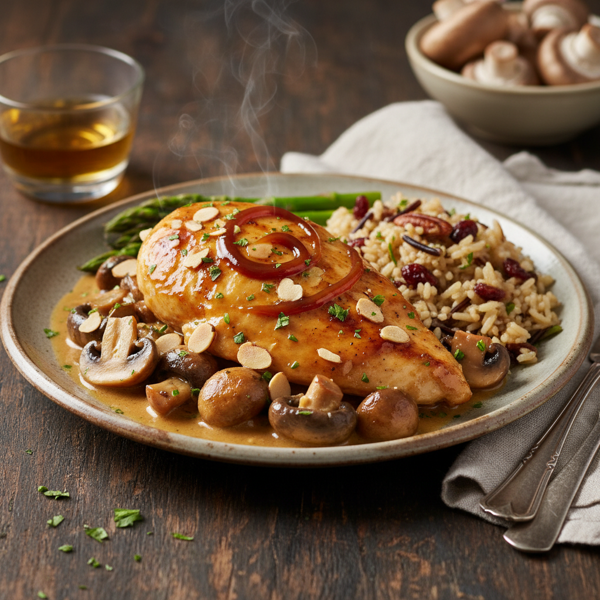 Creamy Amaretto Mushroom Chicken recipe