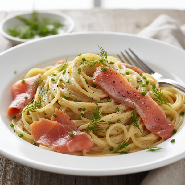 Creamy Angel Hair Pasta with Smoked Salmon and Fresh Dill recipe