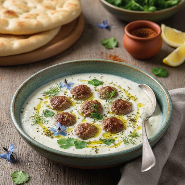 Creamy Armenian Yogurt Soup with Meatballs recipe