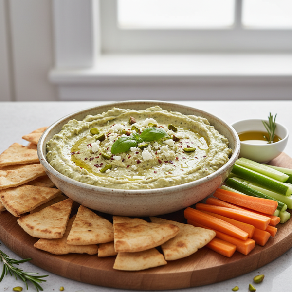 Creamy Artichoke Pesto Chickpea Dip recipe