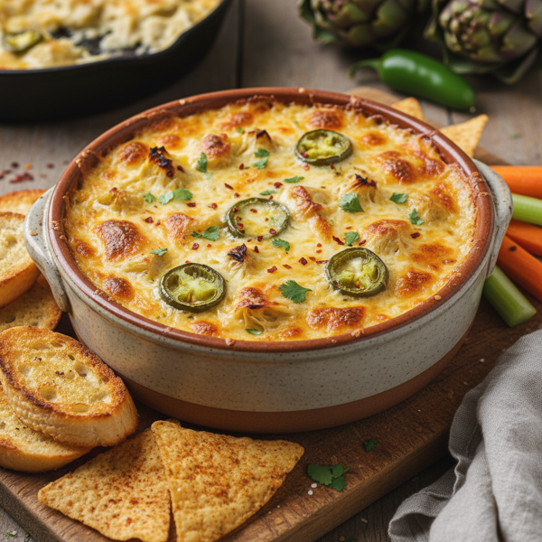 Creamy Artichoke & Jalapeño Cheese Dip recipe