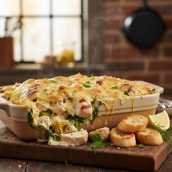 Creamy Artichoke and Chicken Bake recipe