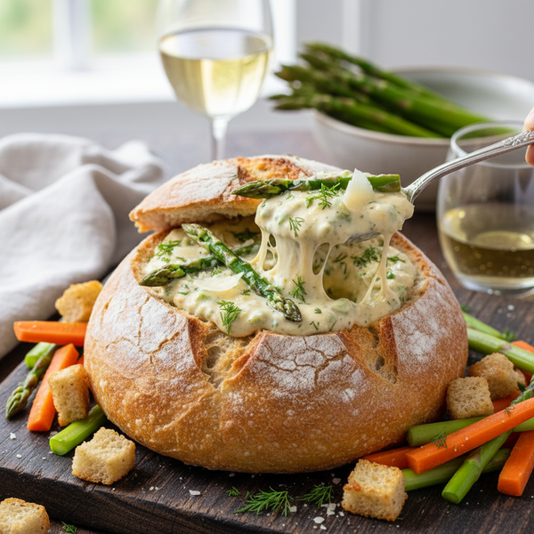 Creamy Asparagus Bread Bowl Dip recipe
