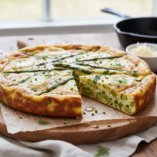 Creamy Asparagus & Cheese Frittata recipe