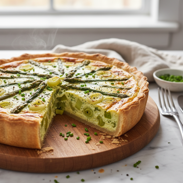 Creamy Asparagus and Leek Quiche recipe