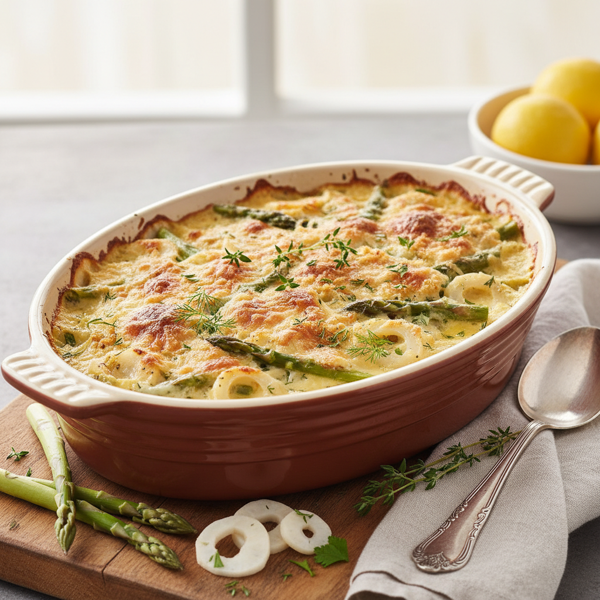 Creamy Asparagus and Water Chestnut Bake recipe