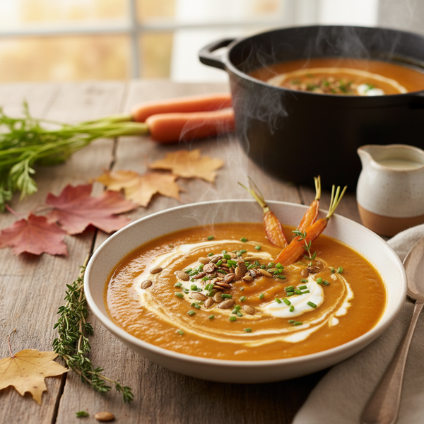 Creamy Autumn Harvest Carrot Soup recipe