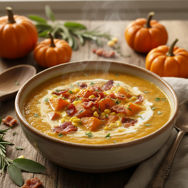 Creamy Autumn Harvest Chowder with Bacon and Veggies recipe
