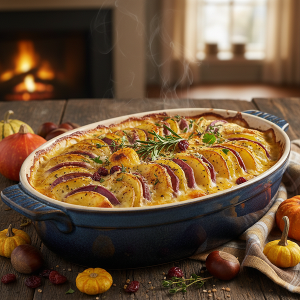 Creamy Autumn Potato Duo Bake recipe