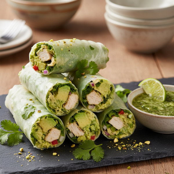 Creamy Avocado-Chicken Salad Rolls recipe