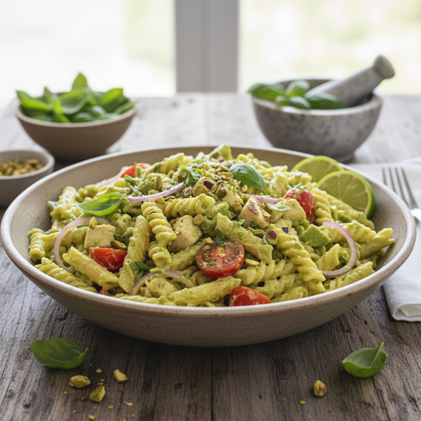Creamy Avocado Basil Pasta Salad recipe