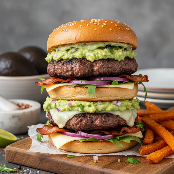 Creamy Avocado Beef Smash Burgers recipe