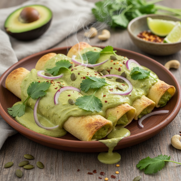 Creamy Avocado Cashew Enchiladas recipe