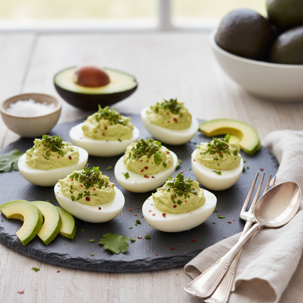 Creamy Avocado Deviled Eggs recipe