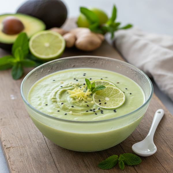 Creamy Avocado Ginger Lime Chilled Soup recipe