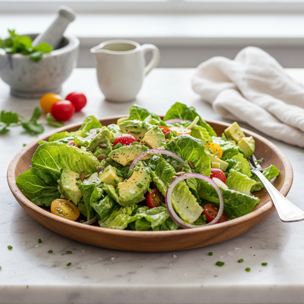 Creamy Avocado Romaine Salad recipe