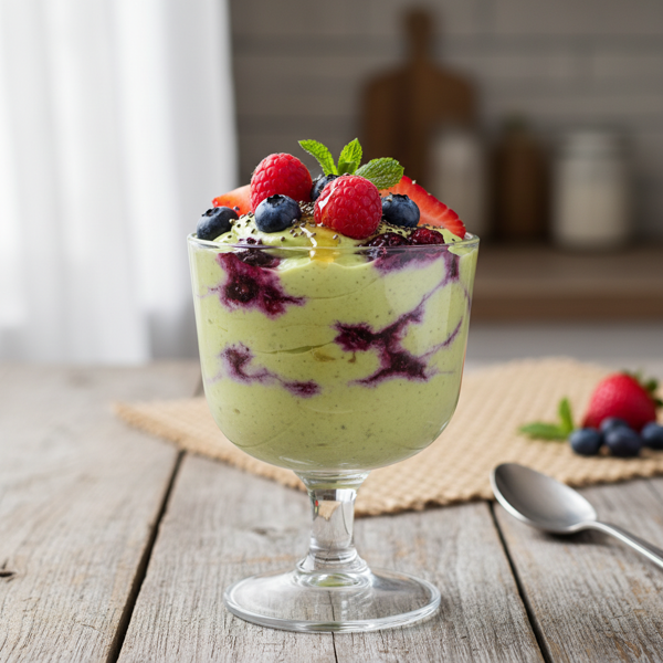 Creamy Avocado and Berry Bliss Pudding recipe