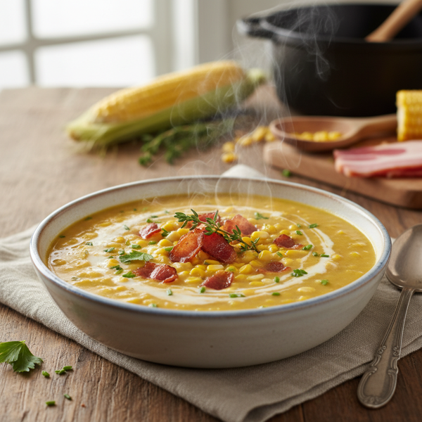 Creamy Bacon-Infused Corn Chowder recipe