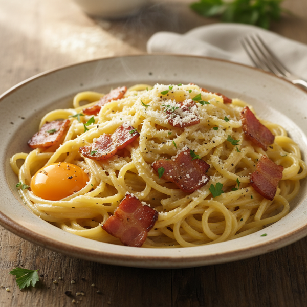Creamy Bacon Carbonara Pasta recipe