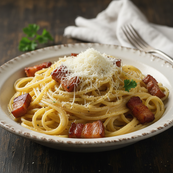 Creamy Bacon Carbonara with Parmesan recipe