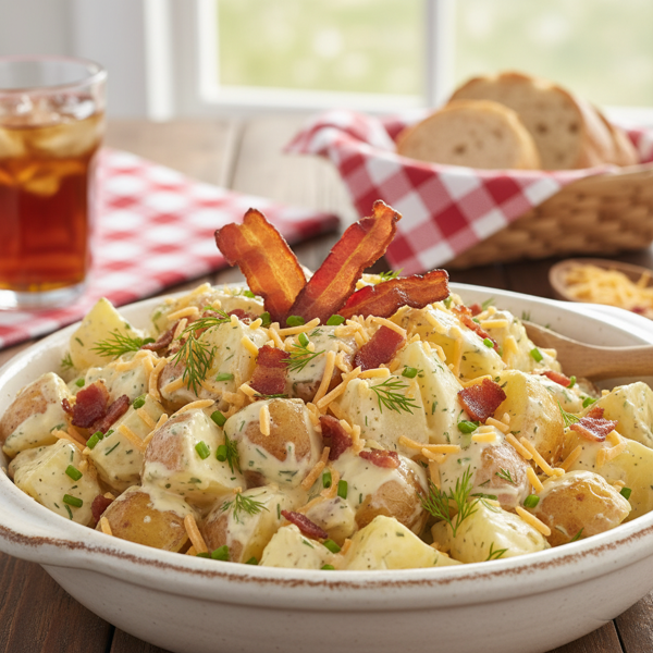 Creamy Bacon Cheddar Ranch Potato Salad recipe
