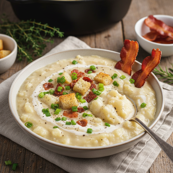Creamy Bacon Mashed Potato Chowder recipe
