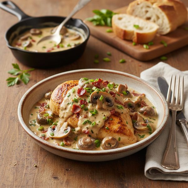 Creamy Bacon Mushroom Chicken Delight recipe