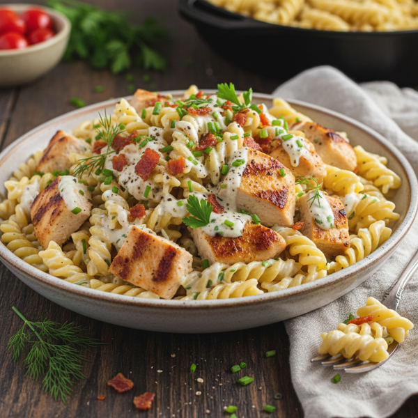 Creamy Bacon Ranch Chicken Pasta recipe