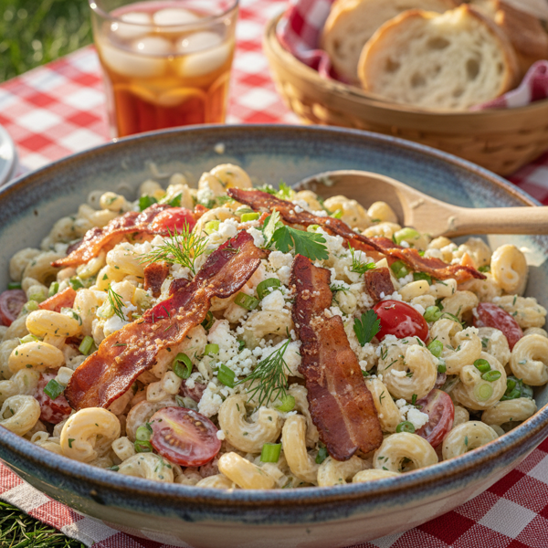 Creamy Bacon Ranch Pasta Salad Delight recipe
