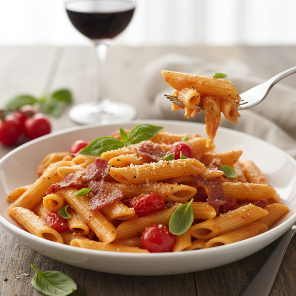 Creamy Bacon Tomato Penne recipe