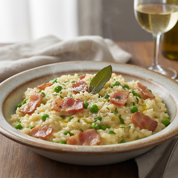 Creamy Bacon & Pea Risotto Delight recipe