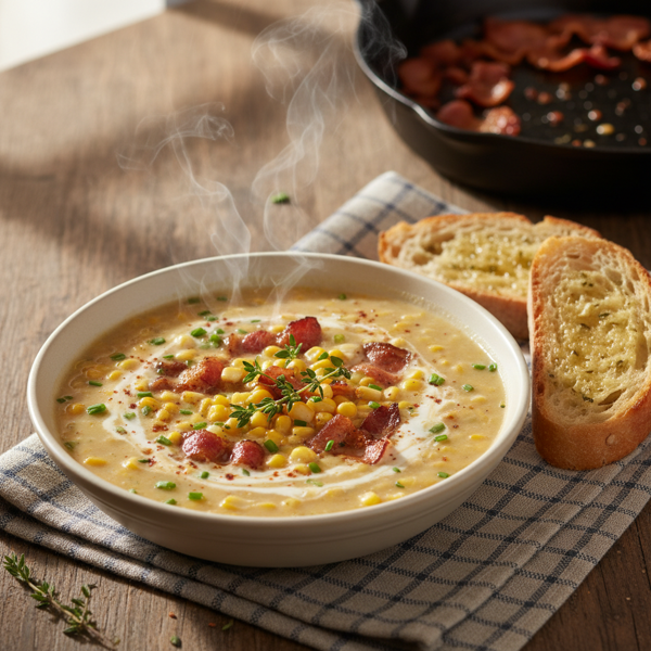 Creamy Bacon and Corn Chowder Delight recipe