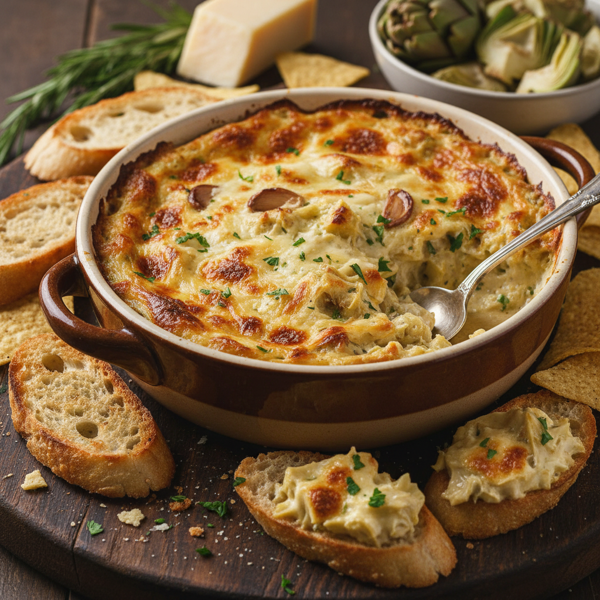 Creamy Baked Artichoke & Parmesan Dip recipe