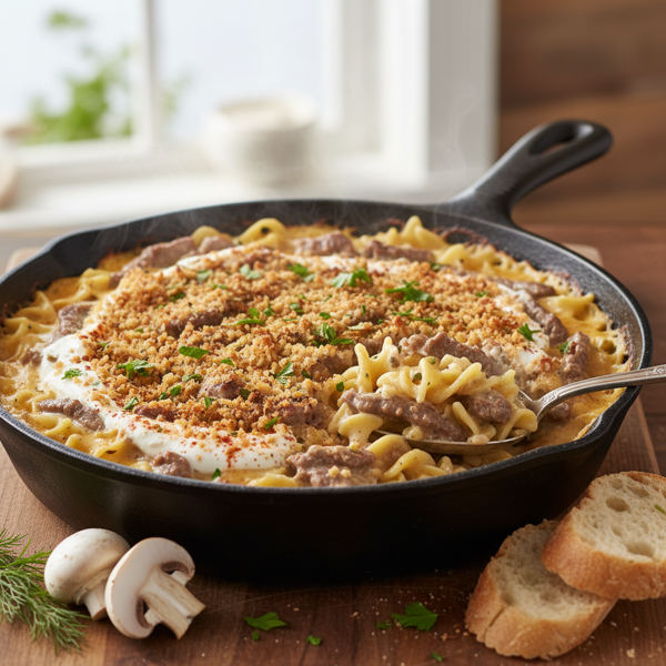 Creamy Baked Beef Stroganoff recipe