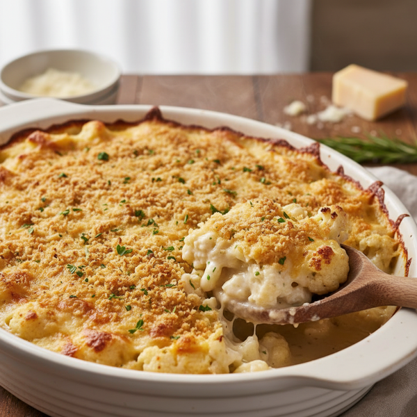 Creamy Baked Cauliflower au Gratin recipe