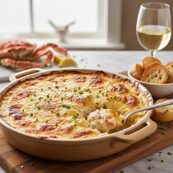 Creamy Baked Crab & Cheese Delight recipe