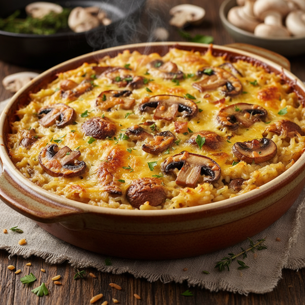 Creamy Baked Mushroom Rice Casserole recipe